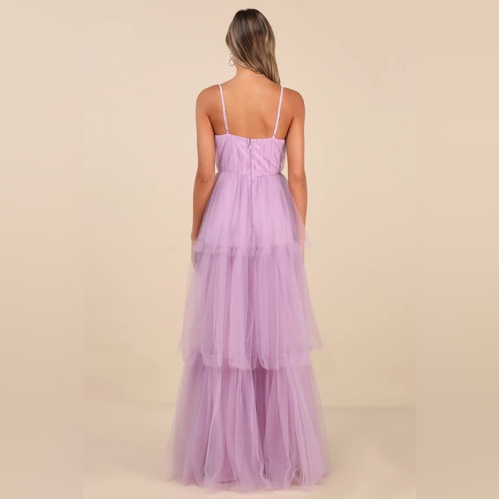 Lulus Lilac Lavender Tulle Bustier Maxi Dress Size Small S - Picture 2 of 5
